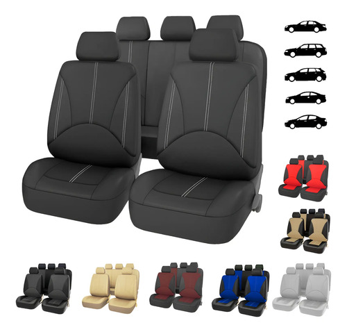Forros Asientos Universales De Carro Accesorios Cuero 9 Pcs | Meses sin interés
