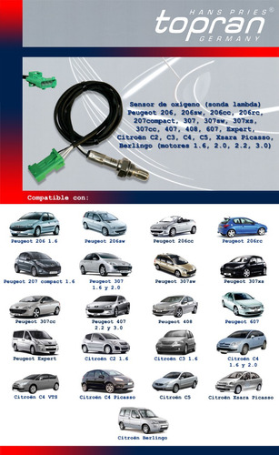 Sensor Oxgeno Peugeot 206, 206sw, 207compact, 307 Motor 1.6 Foto 3