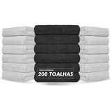 Kit 200 Toalha De Rosto P/ Salão Reforçada 430 G/m 45 X 70cm