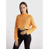 Suéter Naranja Cuello Alto De Mujer Calvin Klein