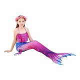 Conjunto De Cola De Sirena Con Bikini Monoaleta For Niños