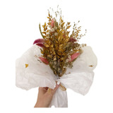 Ramo Flores Secas Preservadas Con Tonos Rosa-eventos-regalo