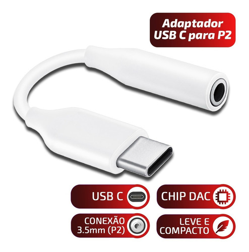 Adaptador Usb C Para Fone Compatível Samsung S20fe, S21, S20