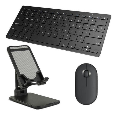 Teclado E Mouse Bluetooth, Suporte Para Tablet 10.5 Preto