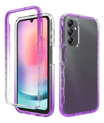 Funda 2 En 1 Rudo Para Modelos Samsung Bicolor Transparente