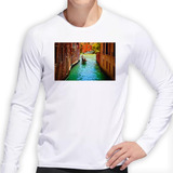 Remera Hombre Ml Paisaje Italia Venecia Gondola Canal