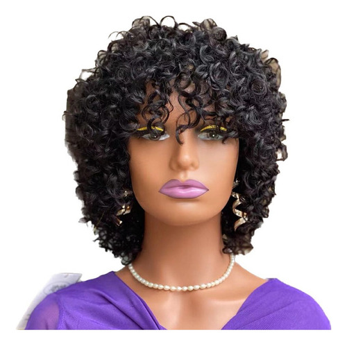 Perucas De Cabelo Humano Com Ondas De Água E Cor Marrom 30cm