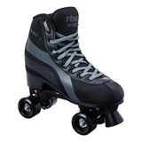 Patins 4 Rodas Tradicional Quad Preto/cinza - Fenix + Brinde