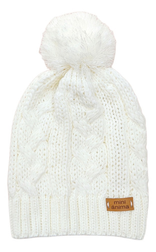 Gorro Pompon Mini Anima Tejido Invierno Bebe Kids Natural