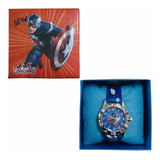 Reloj Capitán América En Caja Para Niños