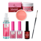 Kit Anylovy Alongamento Unhas Preparadores Gel Pink Nude