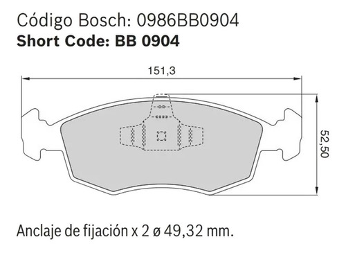 Pastillas De Freno Bosch Fiat Punto 1.3 1.4 1.8 Desde 2009 Foto 4