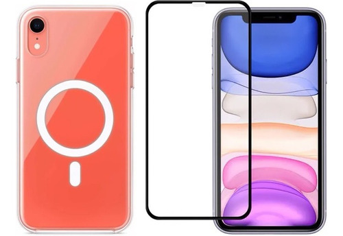 Capa Capinha Case Clear Magnética Para iPhone XR + Pelicula