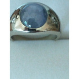 Anillo Oro Blanco 14k Con Piedra Adularia Y 2 Brillantes