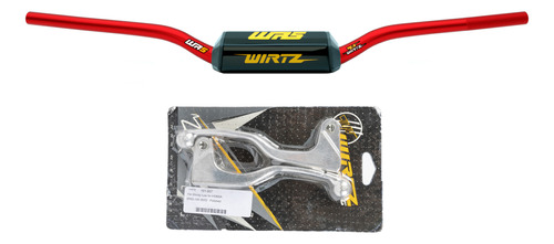 Manubrio Wr5 Rojo + Manijas Sin Grip Honda Xr 80/100 Wirtz