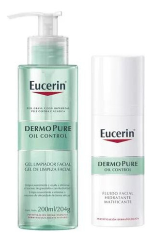 Eucerin Dermopure Gel 200 Ml + Fluido Matificante X50ml