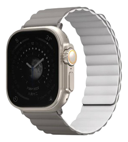 Correa Para Apple Watch Reversible Magnética - Uniq Revix - Gris / Blanco
