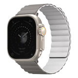 Correa Para Apple Watch Reversible Magnética - Uniq Revix - Gris / Blanco