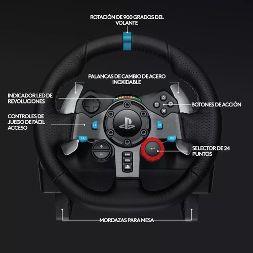 Logitech G29 Volante, Pedales, Palanca Y Base Ps4 Ps5 Pc