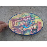 Lata De Galletitas Vacia Con Relieve Oval 25 X 16 X 4,4 Alto