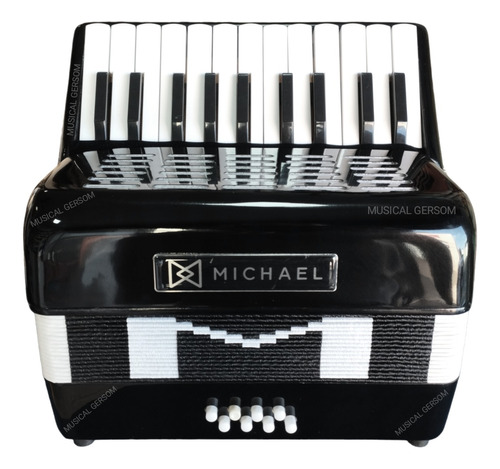 Acordeon Sanfona Michael Acm0822 8 Baixos Vermelha Com Capa