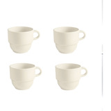 Pocillo Taza Para Cafe Tintero En Porcelana Nevada Pack X4