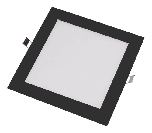 Painel Plafon Preto Luminária Led Quadrado Embutir 25w Cor Branco Frio 6500k 110v/220v