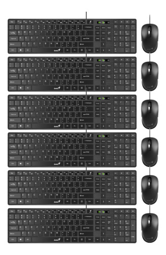 Pack X6 Combo Kit Teclado Y Mouse Usb Genius C126 Mayoristas