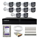 Kit 10 Câmeras Tudo Forte Com Dvr 16 Canais E Hd Incluso