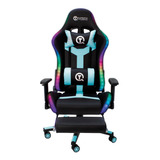 Silla Gamer Ergónomica Reclinable Reposa Pies Luz Led Rgb