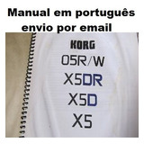 Manual De Instruções Teclado Korg 05r/w X5dr X5d X5 Portugue