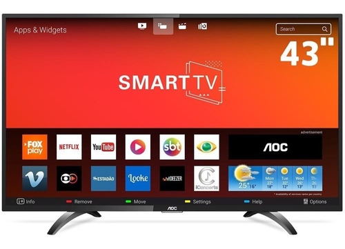 Smart Tv Led 43 Polegadas Aoc Le43s5970s Full Hd Wi-fi 2 Usb
