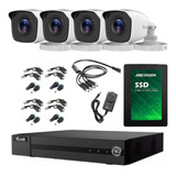 Kit Seguridad Hikvision Dvr 8ch + 4 Camara Hd + Disco +balun