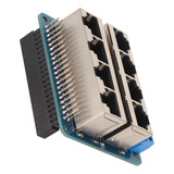 Placa Gpio Breakout Professional Con 8 Puertos Rj45 Y 40 Pin