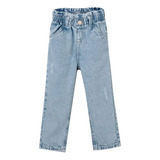 Calça Jeans Hering Infantil Menina Toddler Paper Bag Azul