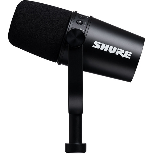 Micrófono Dinámico Shure Mv7-k Para Podcast Cardioide Color Negro