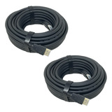 Pack 2 Cable Hdmi De 10 Metros 4k Blindado Uso Rudo