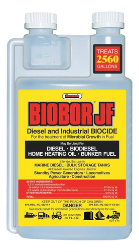 Biobor Jf Aditivo Biocida Lubricante Para Diésel 32 Oz