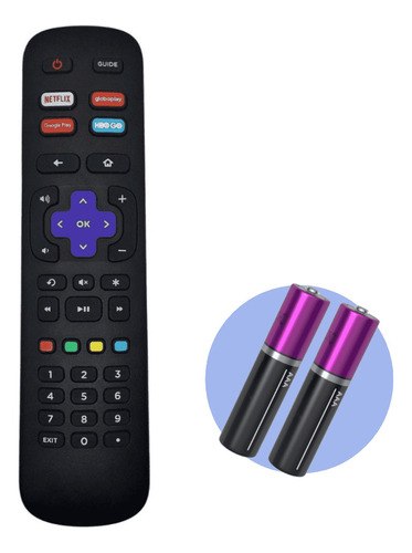 Controle Remoto Compatível Tv Philco Roku Smart 4k + Pilhas