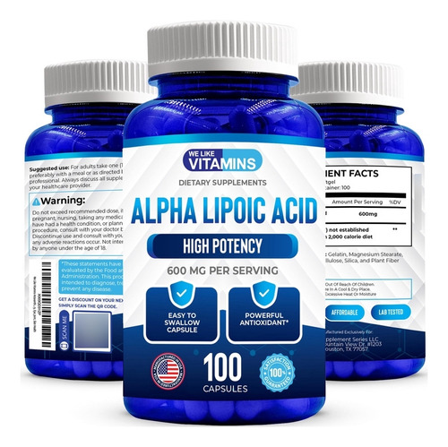 We Like Vitamins Ácido Alfa Lipoico 600 Mg Cápsulas - 100 