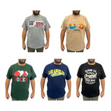 Set X5 Remeras Estampadas Hombre Talles Especiales 4xl A 7xl