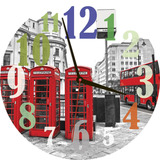 Relógio 30 Cm Retrô Cabines Telefones Londres