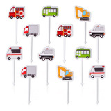 12 Piezas Transport Vehicle Picks For Bento Box Lonchera  T