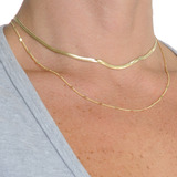 Choker Fita Laminada + Colar Feminino Coração Banhado A Ouro