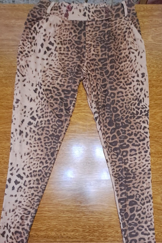 Pantalón Babucha Animal Print Gamuzado Y Chupín. Impecable !