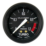 Reloj Manómetro Presión De Turbo 1.2bar , Línea Classic Ø52 Mm,  Fondo Negro Orlan Rober
