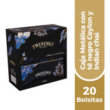 Caja Metálica Negra Twinings Con 20 Bolsitas De Té Negro 