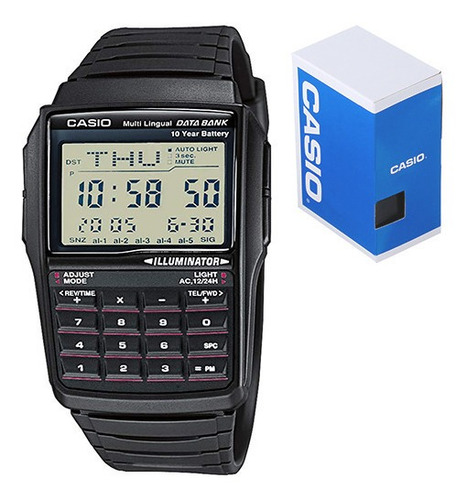 Reloj Casio Retro Vintage Dbc32 Caucho Calculadora Luz Ambar