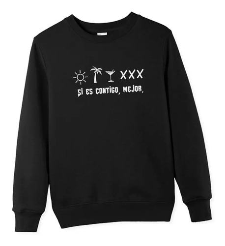 Sudadera Si Hay Sol Hay Playa Emoticonos Bad Bunny Moda