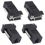 Adaptador Extensor Vga Sobre Ethernet De Poyiccot, 4 Unidade